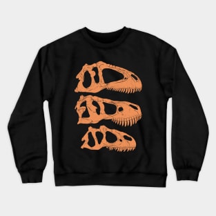 Giganotosaurus Tyrannosaurus Rex Allosaurus fossil skulls Crewneck Sweatshirt